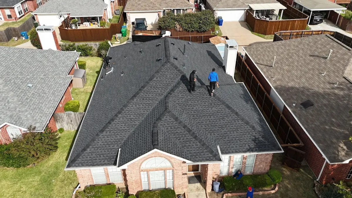 Slate & Tile Roof Repair work in progress on a Hoffman Estates property